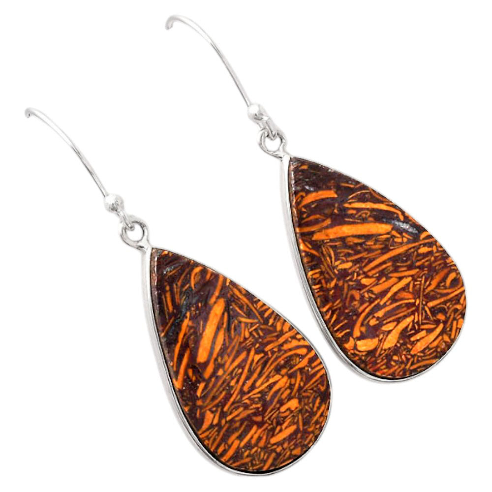 Natural Coquina Fossil Jasper India Earrings E-1001 SDE88220