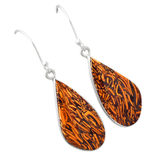 Natural Coquina Fossil Jasper India Earrings E-1001 SDE88230