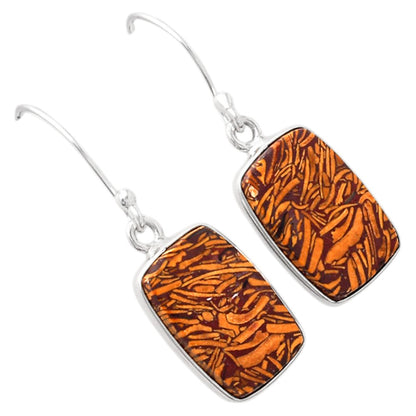 Natural Coquina Fossil Jasper India Earrings E-1001 SDE88232
