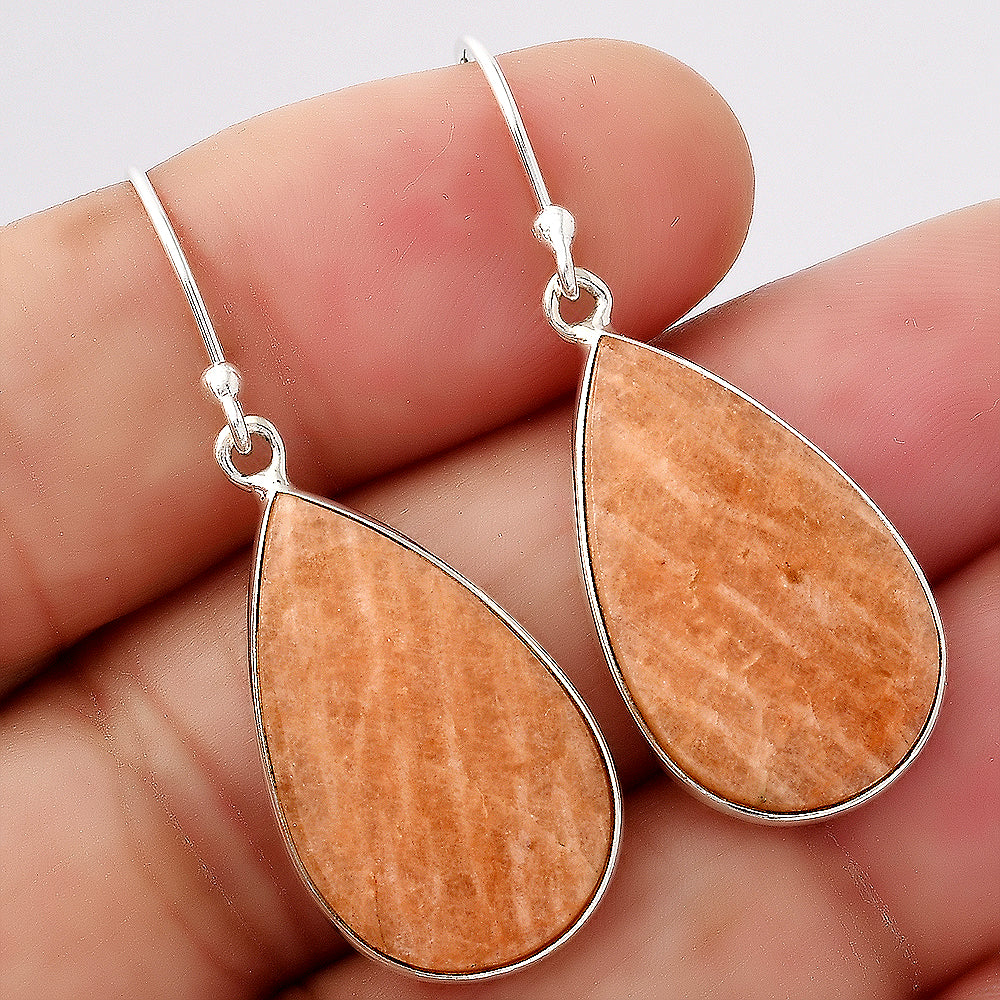 Natural Orange Amazonite Earrings E-1001 SDE88264