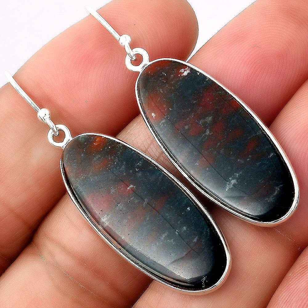 Natural Blood Stone - India Earrings E-1001 SDE88272