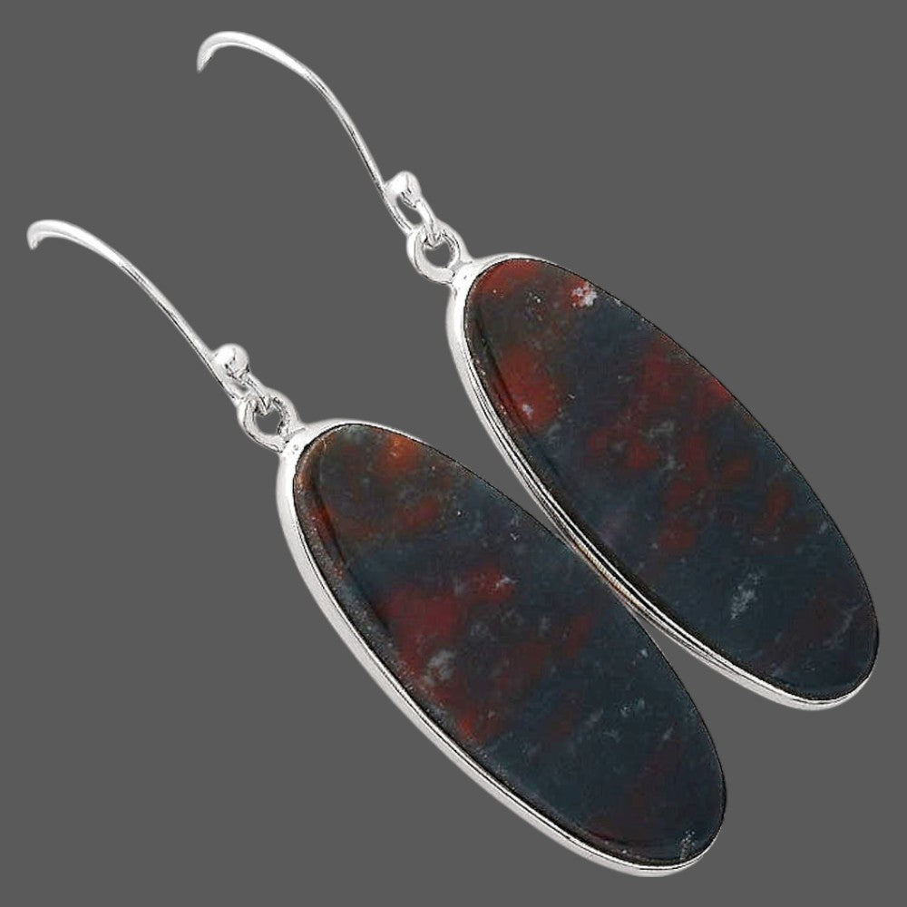 Natural Blood Stone - India Earrings E-1001 SDE88272