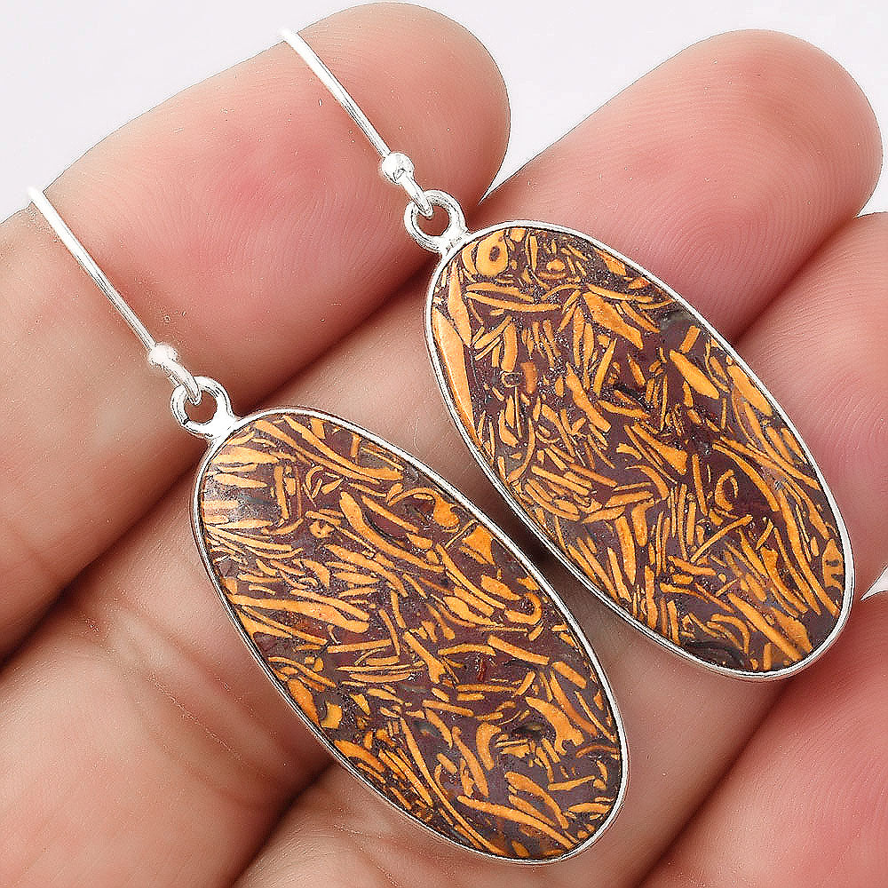 Natural Coquina Fossil Jasper India Earrings E-1001 SDE88303
