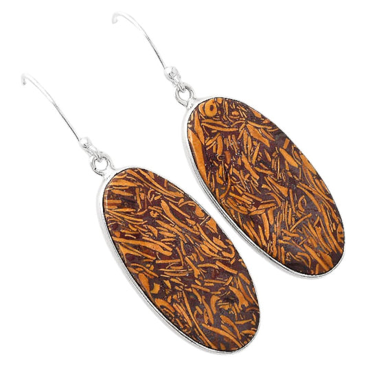 Natural Coquina Fossil Jasper India Earrings E-1001 SDE88303