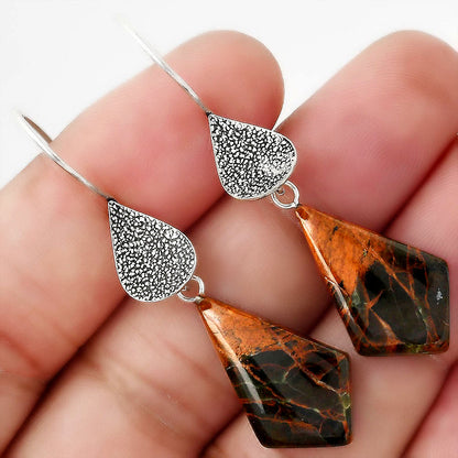 Natural Turkish Rainforest Chrysocolla Earrings E-1094 SDE88335