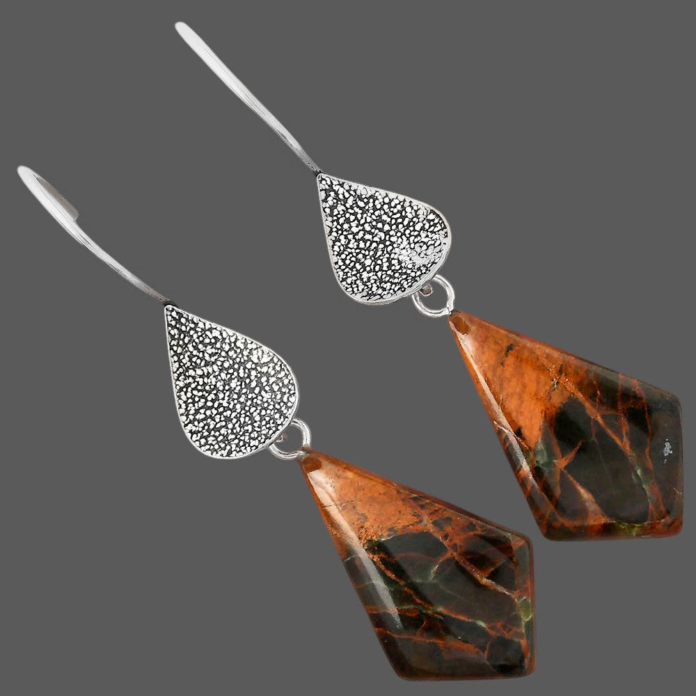 Natural Turkish Rainforest Chrysocolla Earrings E-1094 SDE88335