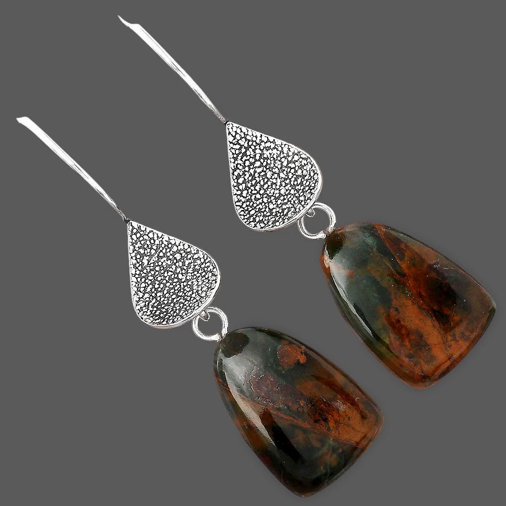 Natural Turkish Rainforest Chrysocolla Earrings E-1094 SDE88338