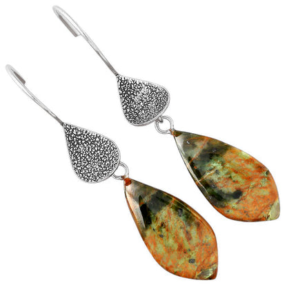 Natural Turkish Rainforest Chrysocolla Earrings E-1094 SDE88344