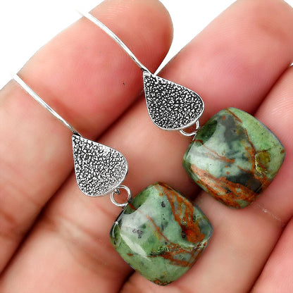 Natural Turkish Rainforest Chrysocolla Earrings E-1094 SDE88346