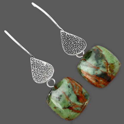 Natural Turkish Rainforest Chrysocolla Earrings E-1094 SDE88346