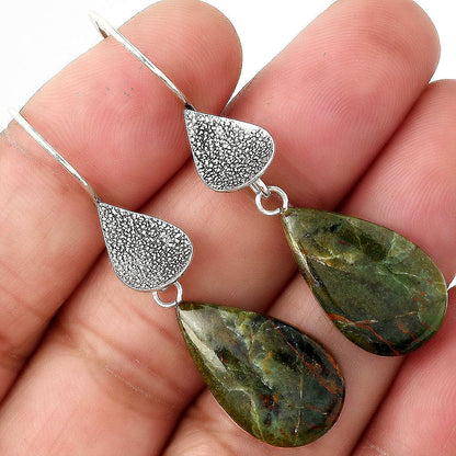 Natural Turkish Rainforest Chrysocolla Earrings E-1094 SDE88354