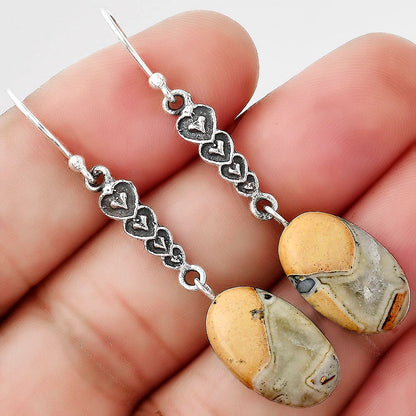 Heart - Maligano Jasper - Indonesia Earrings E-1065 SDE88369