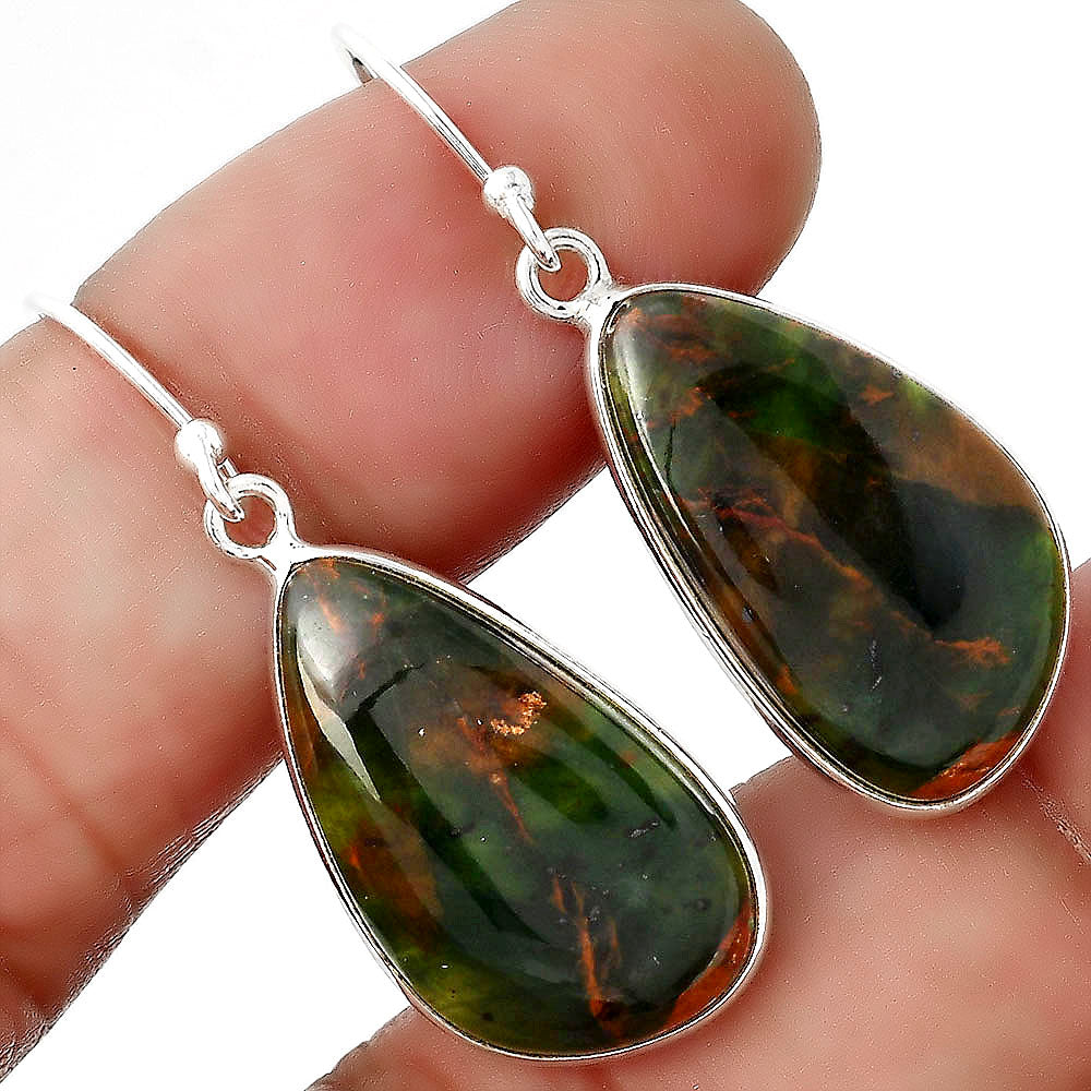 Natural Turkish Rainforest Chrysocolla Earrings E-1001 SDE88373