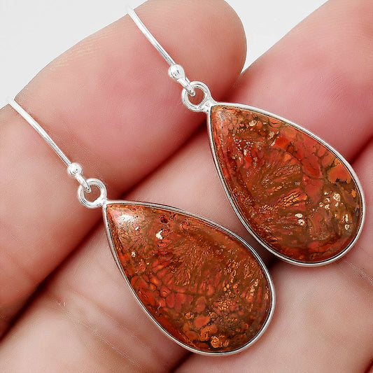 Natural Red Moss Agate Earrings E-1001 SDE88418