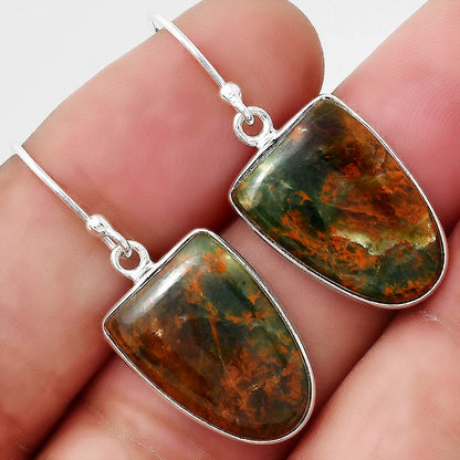 Natural Turkish Rainforest Chrysocolla Earrings E-1001 SDE88420