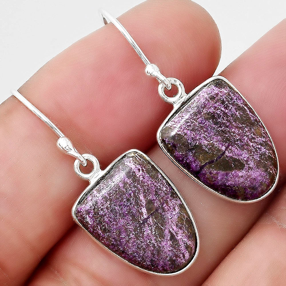 Natural Purpurite - South Africa Earrings E-1001 SDE88421