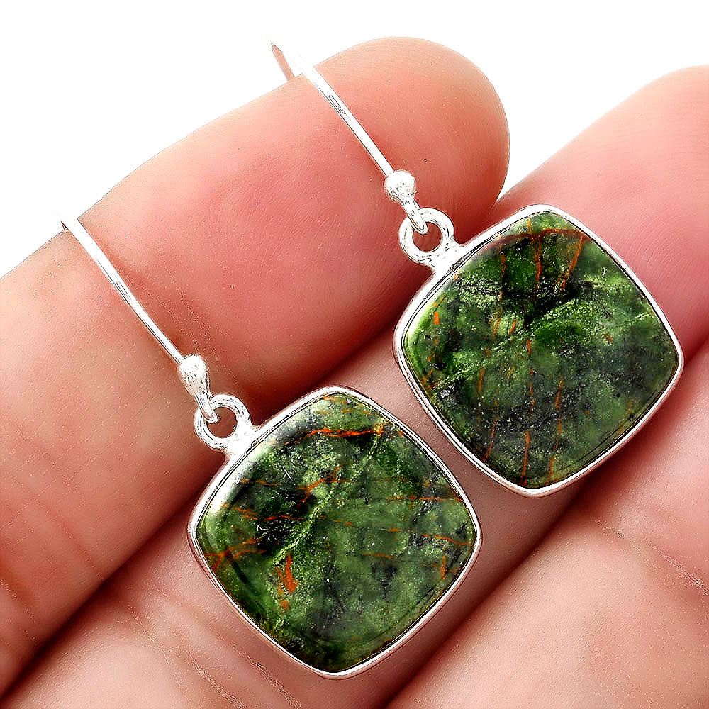 Natural Turkish Rainforest Chrysocolla Earrings E-1001 SDE88424