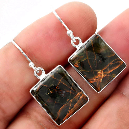 Natural Turkish Rainforest Chrysocolla Earrings E-1001 SDE88439