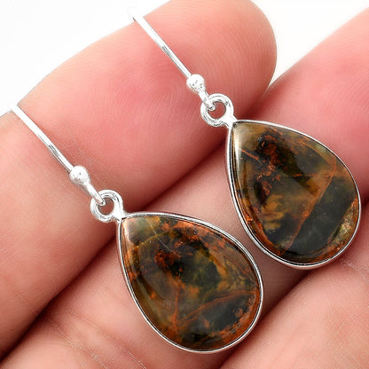 Natural Turkish Rainforest Chrysocolla Earrings E-1001 SDE88457