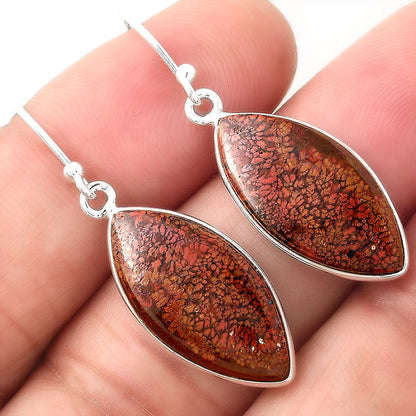 Natural Red Moss Agate Earrings E-1001 SDE88462