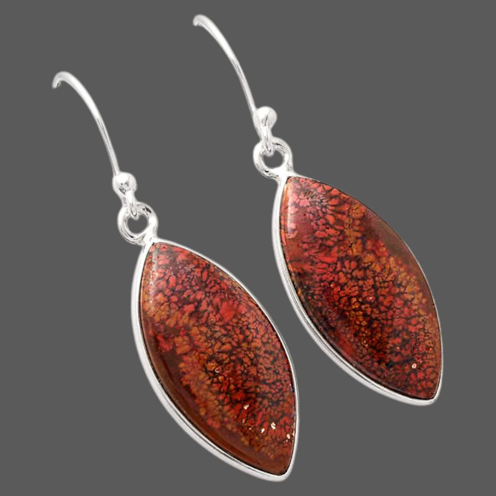 Natural Red Moss Agate Earrings E-1001 SDE88462