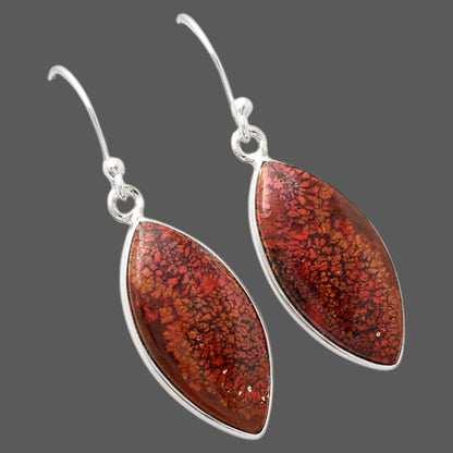 Natural Red Moss Agate Earrings E-1001 SDE88462