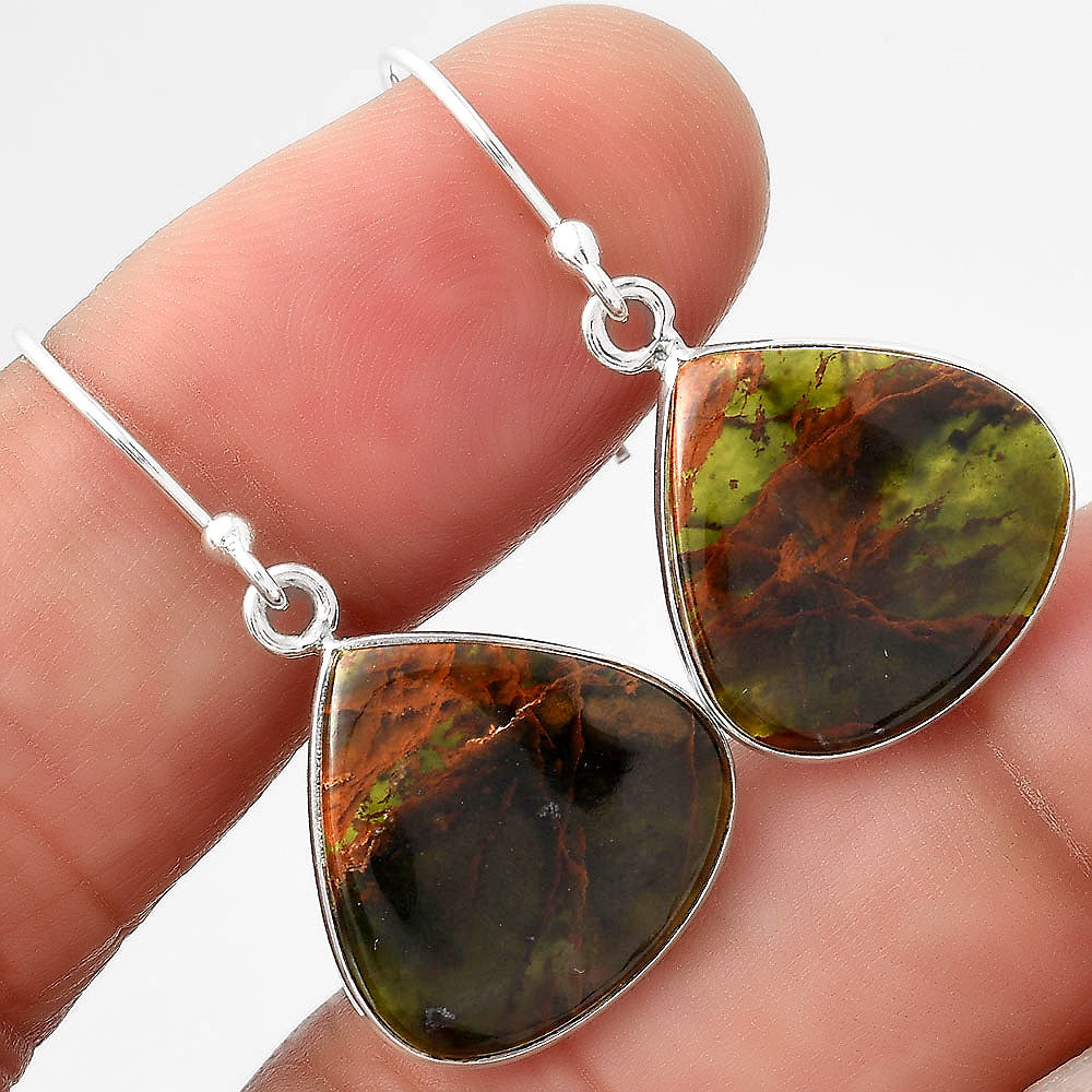 Natural Turkish Rainforest Chrysocolla Earrings E-1001 SDE88467