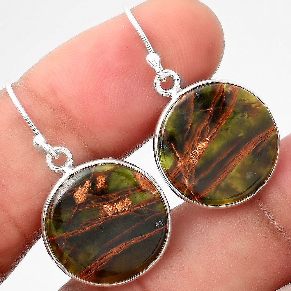 Natural Turkish Rainforest Chrysocolla Earrings E-1001 SDE88503