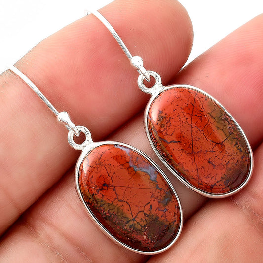 Natural Red Moss Agate Earrings E-1001 SDE88505