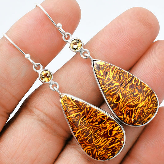 Coquina Fossil Jasper & Citrine Earrings E-1002 SDE88539