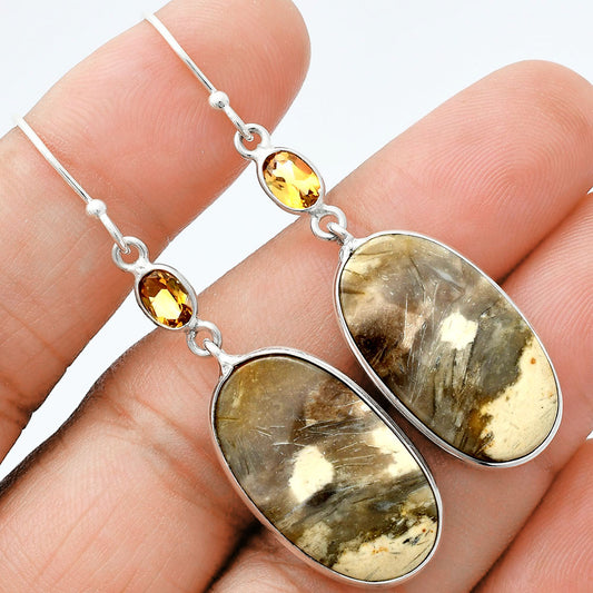 Natural Bat Cave Jasper & Citrine Earrings E-1002 SDE88540