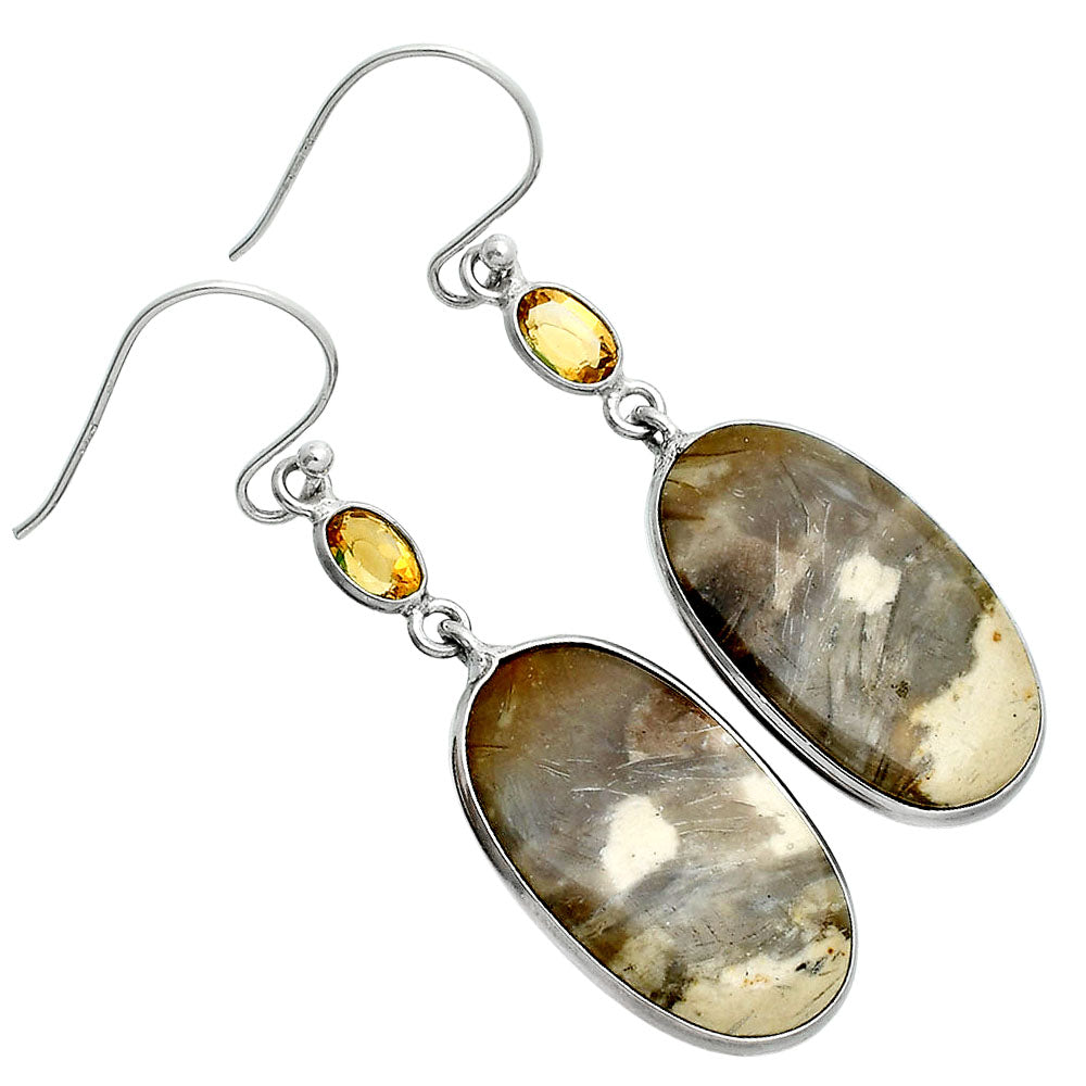Natural Bat Cave Jasper & Citrine Earrings E-1002 SDE88540