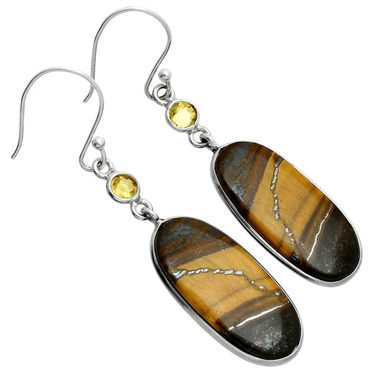Natural Tiger Eye - Africa & Citrine Earrings E-1002 SDE88551