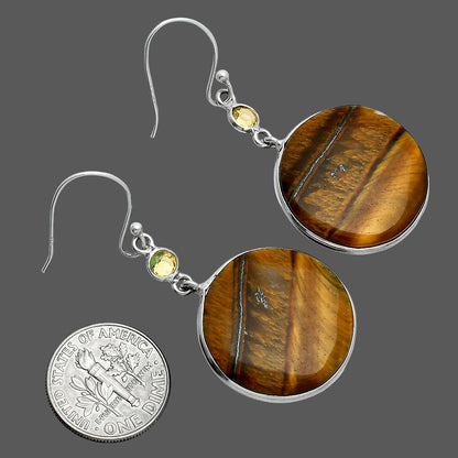 Natural Tiger Eye - Africa & Citrine Earrings E-1002 SDE88553