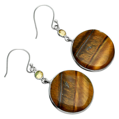 Natural Tiger Eye - Africa & Citrine Earrings E-1002 SDE88553