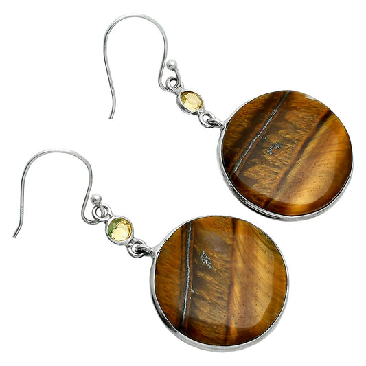 Natural Tiger Eye - Africa & Citrine Earrings E-1002 SDE88553
