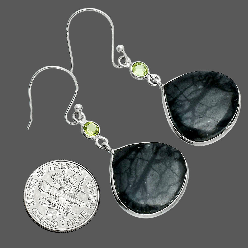 Natural Picasso Jasper & Peridot Earrings E-1002 SDE88589