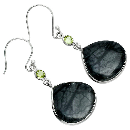 Natural Picasso Jasper & Peridot Earrings E-1002 SDE88589