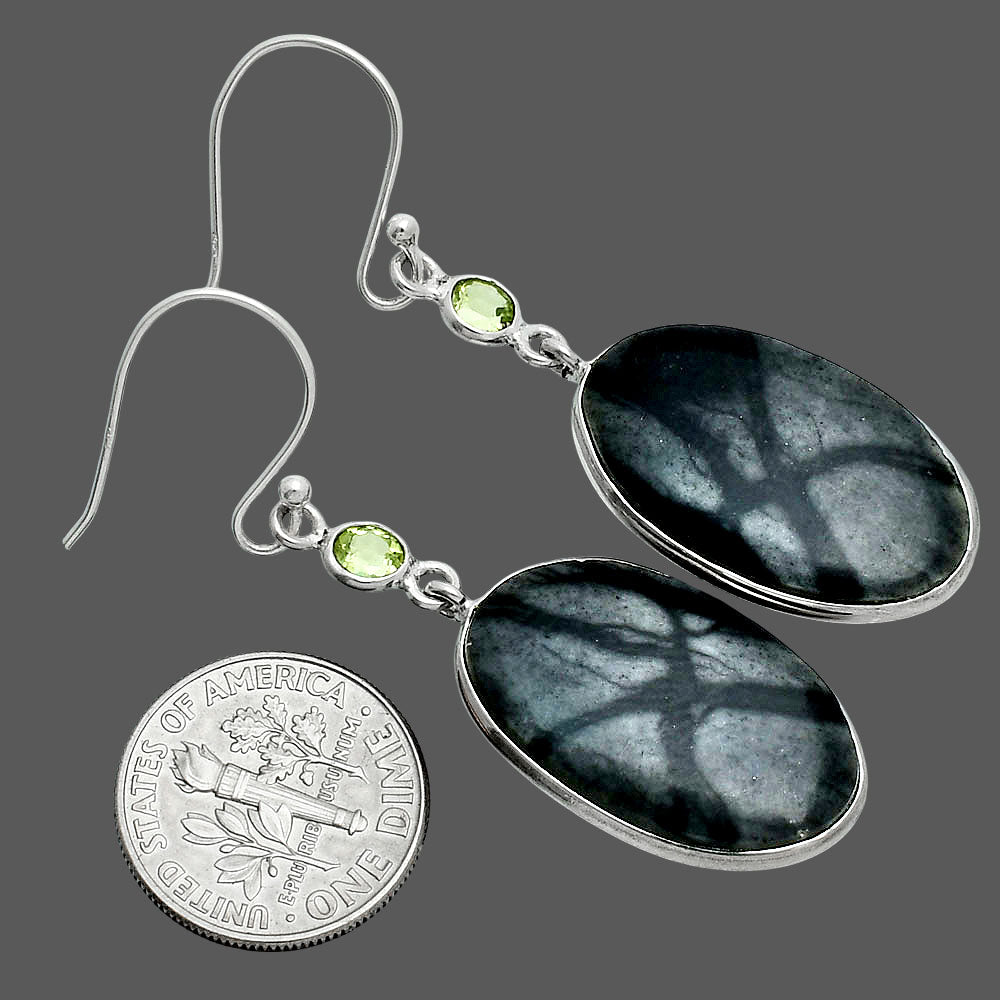 Natural Picasso Jasper & Peridot Earrings E-1002 SDE88590