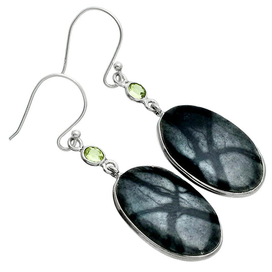 Natural Picasso Jasper & Peridot Earrings E-1002 SDE88590