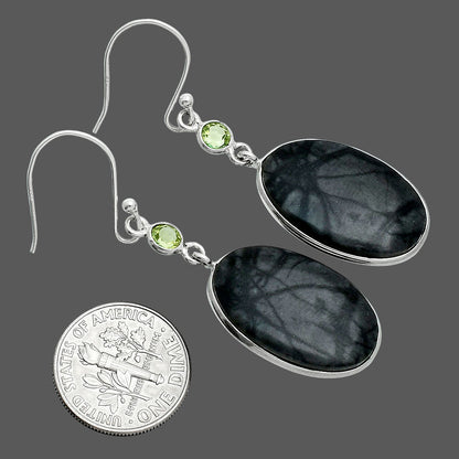 Natural Picasso Jasper & Peridot Earrings E-1002 SDE88592