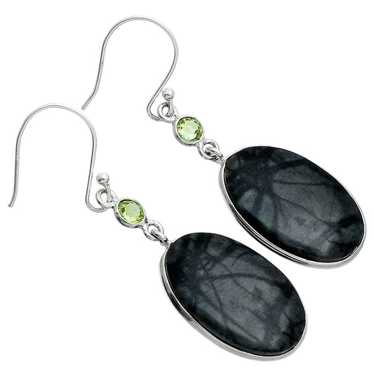 Natural Picasso Jasper & Peridot Earrings E-1002 SDE88592