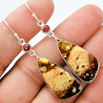 Rocky Butte Picture Jasper & Garnet Earrings E-1002 SDE88593