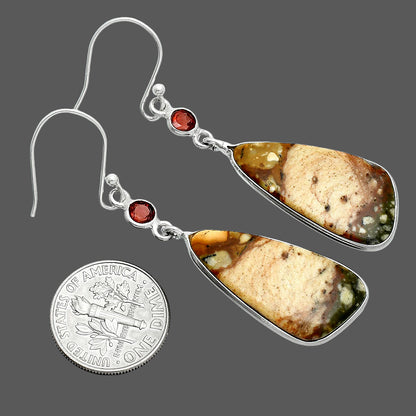 Rocky Butte Picture Jasper & Garnet Earrings E-1002 SDE88593