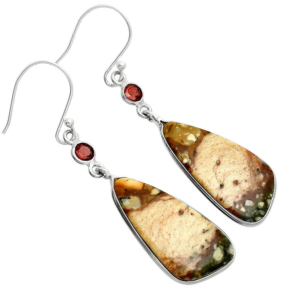 Rocky Butte Picture Jasper & Garnet Earrings E-1002 SDE88593