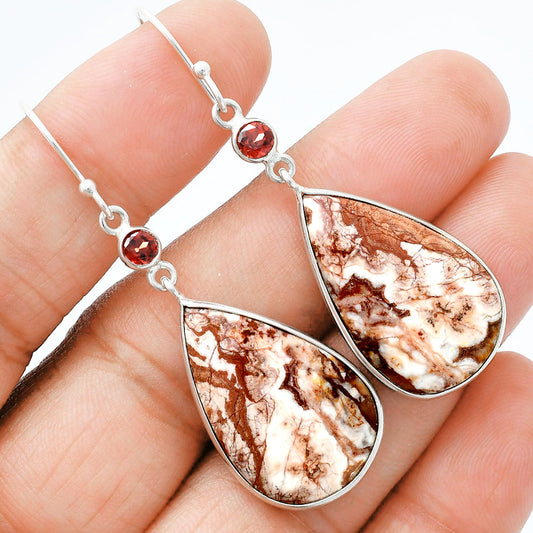 Rosetta Picture Jasper & Garnet Earrings E-1002 SDE88609