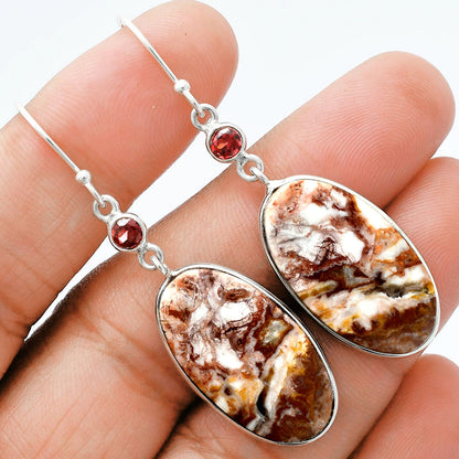 Rosetta Picture Jasper & Garnet Earrings E-1002 SDE88613
