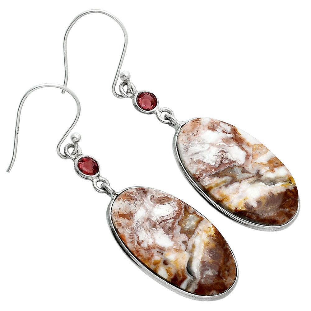 Rosetta Picture Jasper & Garnet Earrings E-1002 SDE88613