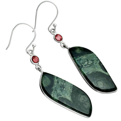 Natural Star Galaxy Jasper & Garnet Earrings E-1002 SDE88614