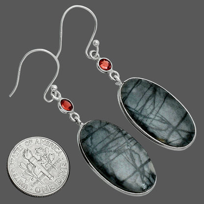 Natural Picasso Jasper & Garnet Earrings E-1002 SDE88637